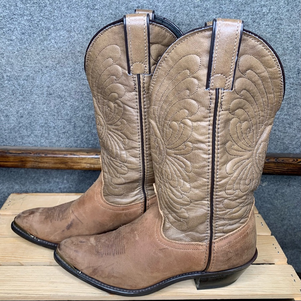 Vintage Laredo Brown Leather Western Cowboy Boots